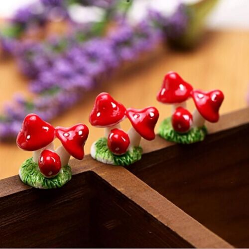 4 Colors Cute Mini Mushrooms -Ornament Garden Miniature Plants Pots House Decor - Picture 1 of 10