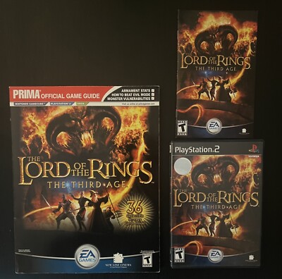 The Lord Of  The Rings The Third Age Disk & Official Game Guide PS2 Sony CIB 