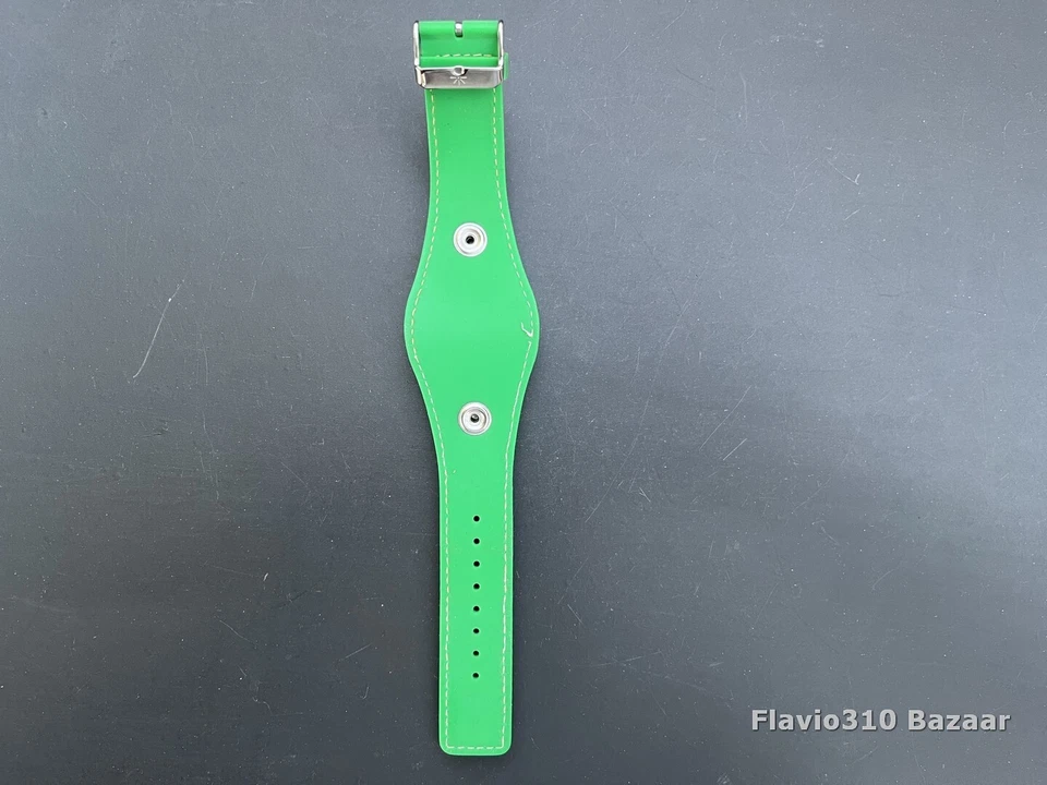 Unique Custom NEFF Flava 34mm Green Watch & Rubber Band - New Battery - Image 4 of 4