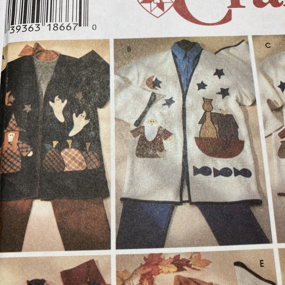 Simplicity 7032 Pattern Size 12-16 Jacket Holiday Applique Ink Transfers - Image 3 of 4