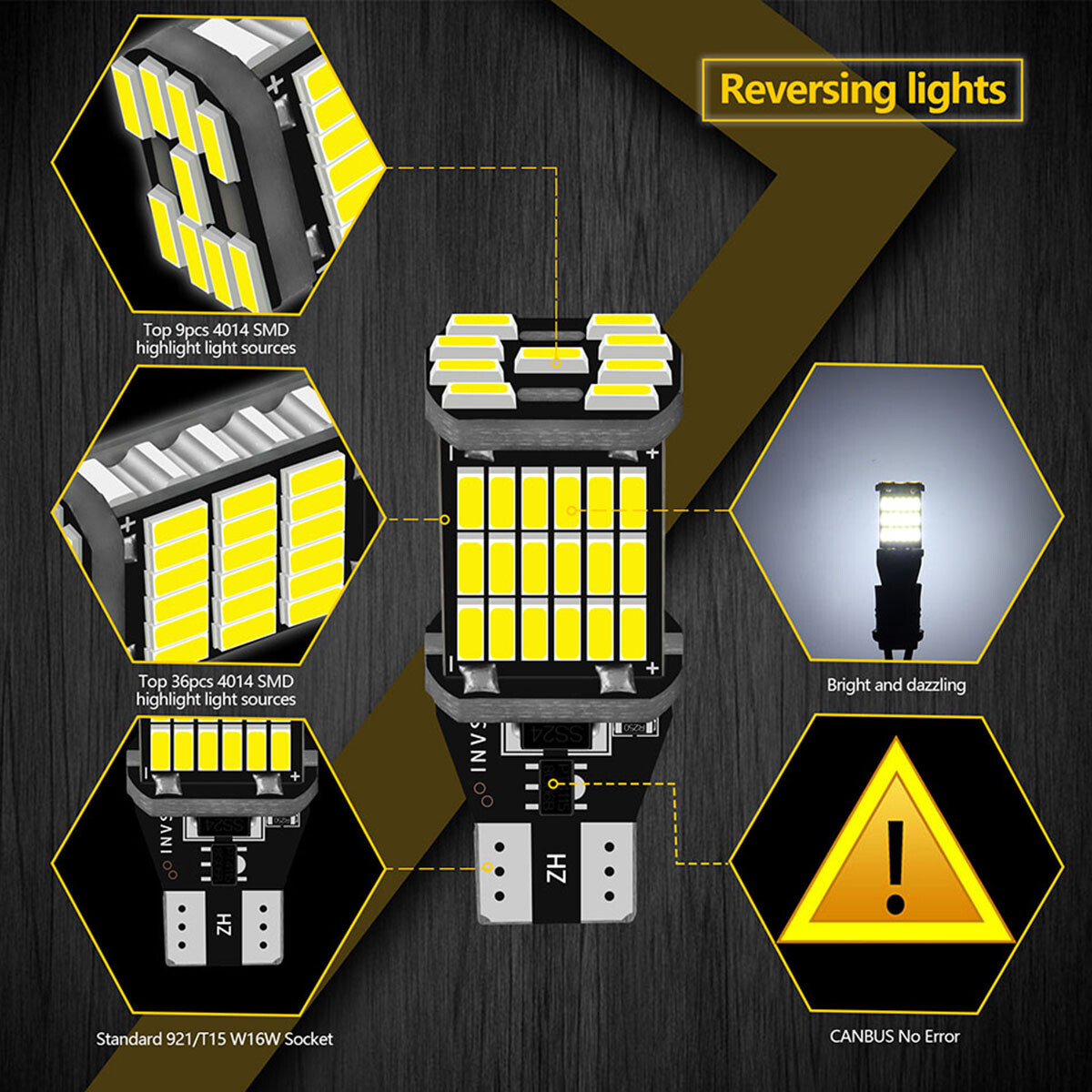 2x T15 T10 LED W16W Canbus LED Bulb 912 921 87 SMD 3014 Chipsets Car Backup Reverse Parking Light Bulbs Xenon White Error Free - 34 2x T15 T10 LED W16W Canbus LED Bulb 912 921 87 SMD 3014 Chipsets Car Backup Reverse Parking Light Bulbs Xenon White Error Free - 34