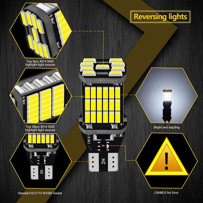 10X T15 921 912 LED Reverse Backup Light Bulbs – 6000K Super Bright White – 45 SMD-1005088