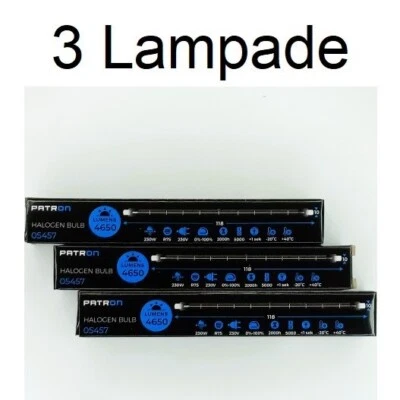 PATRON 3 lampade alogene con attacco R7S da 118mm 230W 4650 lumen DIMMERABILE 230V
