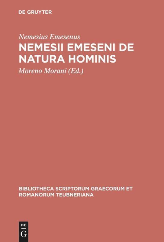 Nemesius Emesenus | Nemesii Emeseni De Natura Hominis | Buch (1987) |