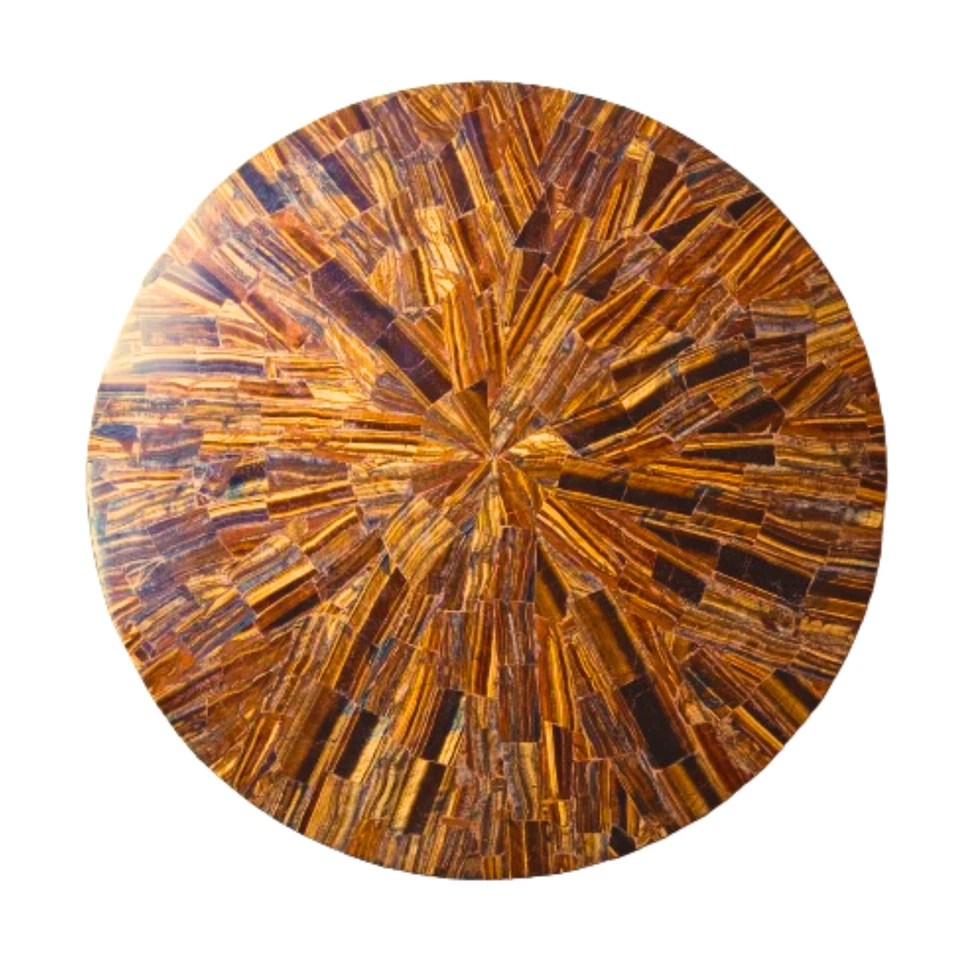 Mesa ojo de tigre amarillo, mesa de centro ojo de tigre, decoración del hogar, regalo. Foto 2 de 4