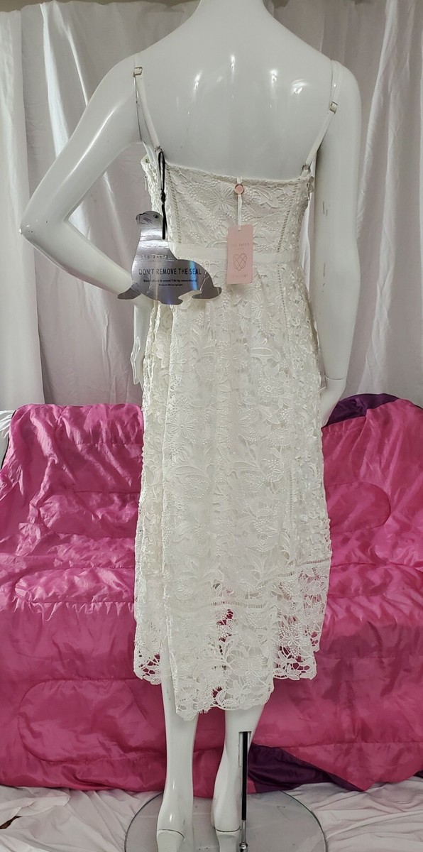 knee length dresses for ladies Black | Sleeveless Lace Applique Midi Dress