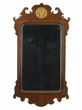 Henredon Mahogany Chippendale Aston Court Large Mirror Gold Gilt Shell 