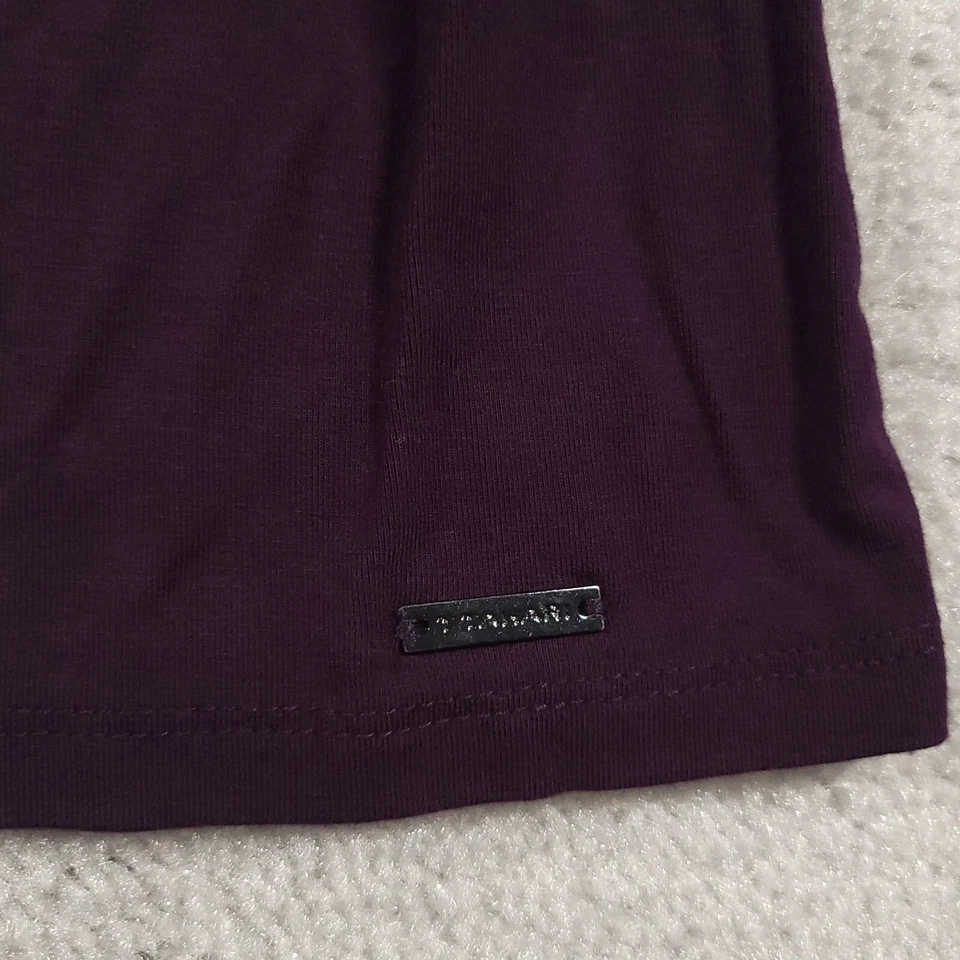 Camisa Tahari Para Mujer XS Púrpura Manga Corta Globo Blusa Cuello Redondo Elastizada Foto 4 de 4