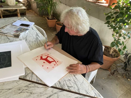 Giuliano Tomaino acquatinta Italo  su fondino 56x38 firmata numerata III/X - Foto 4 di 5