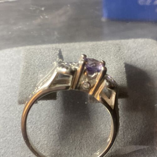 sterling silver Avon Amethyst Ring With Cz Accents Size 8