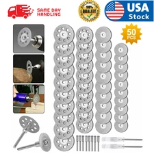 50 Pcs Diamond Cutting Wheel Set Drill Metal Cut Off Disc for Dremel Rotary Tool