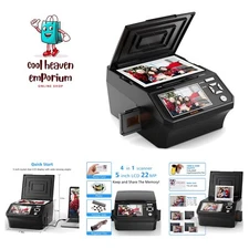 Compact 22MP Photo & Negative Scanner - 5" Screen for Easy Memory Digitization