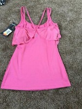 Womens SIZE: S- Sudio By Capezio Lyla Pink Rose Ruffle Strappy Tank Top Dance