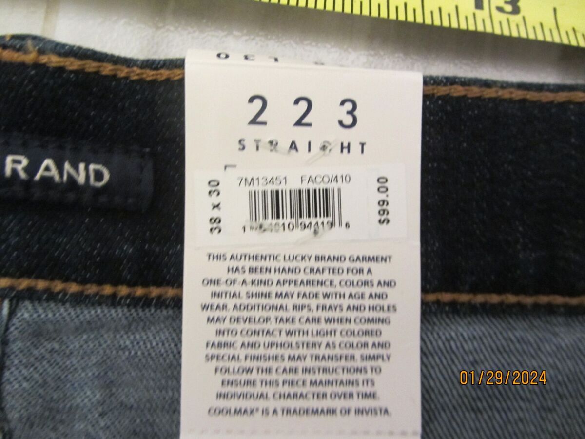 Lucky Brand 223 Straight Style: 7M13451, Coolmax, 38x30, NWT Lucky Brand 223 Straight Style: 7M13451, Coolmax, 38x30, NWT
