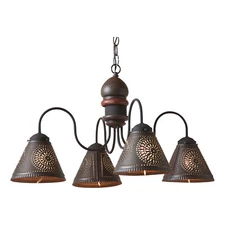 4-Arm Cambridge Wood Chandelier in Americana Espresso