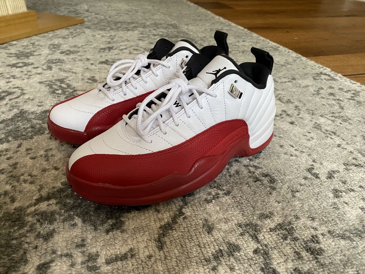 Size 7 Air Jordan 12 Low Golf 'Cherry' Men's Golf Shoes Nike Size 7 Air Jordan 12 Low Golf 'Cherry' Men's Golf Shoes Nike