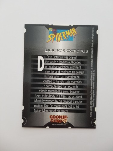 1994 MARVEL COMICS COOKIE CRISP TRADING CARD FRAME 24 DOCTOR OCTOPUS - Picture 2 of 2