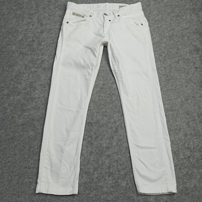 Herrlicher Womens Cropped Skinny Jeans Size 28 White Mid 7/8 Touch-Slim 5705 W28
