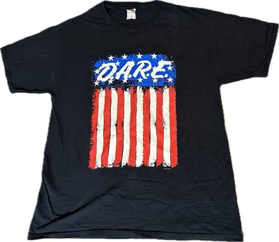 D.A.R.E.  Odd Fellows USA Flag Pull Over T-Shirt L Large  C100