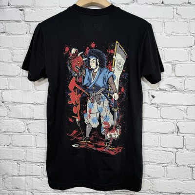 Zero Foxtrot Mens T-Shirt Size S Black Namakubi Hitokiri Samurai Skull Japanese