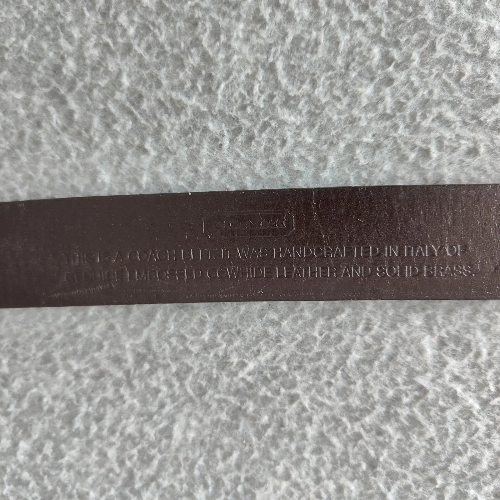 Cintura Coach in pelle artigianale marrone croc goffrata fibbia argento 3928 taglia L