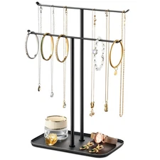 pickpiff Necklace Holder Jewelry Organizer Stand – 2‑Tier T‑Ba