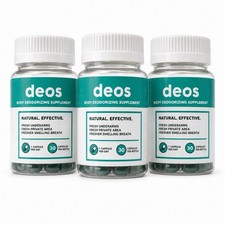 3 Pack DEOS Internal Deodorant Body Odor Control 30 Capsules Each 90 Total