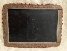 Antique Schoolhouse Grape & Leaf Child's School Slate Writing Tablet Chalk Board
