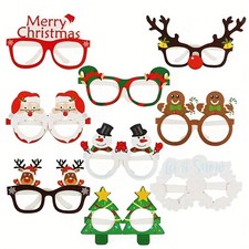 9Pcs Christmas Fun Glasses Paper Eyeglasses Holiday Party Photo Props Xmas Decor