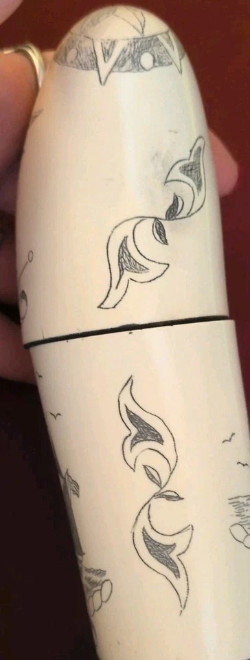 Réplica de arte náutico vintage de baratija de dientes de ballena/caja de recuerdo Foto 3 de 4