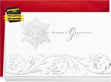 Boxed Holiday Cards (Season'S Greetings Snowflake, 40 Holiday Cards with Envelop