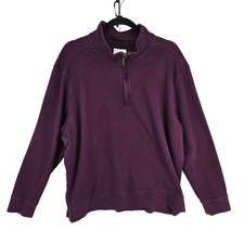 Tommy Bahama Pullover Mens 2XL Purple Pima Cotton Quarter Zip Sweatshirt