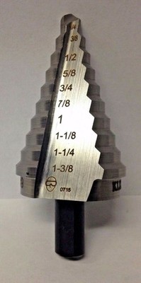 Klein Tools 59009 1/4'' to 1-3/8'' High-Speed Steel Step Drill Bit USA