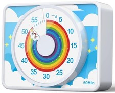 Kids Visual Timer for Classroom - 60-Minute Countdown for Kitchen White