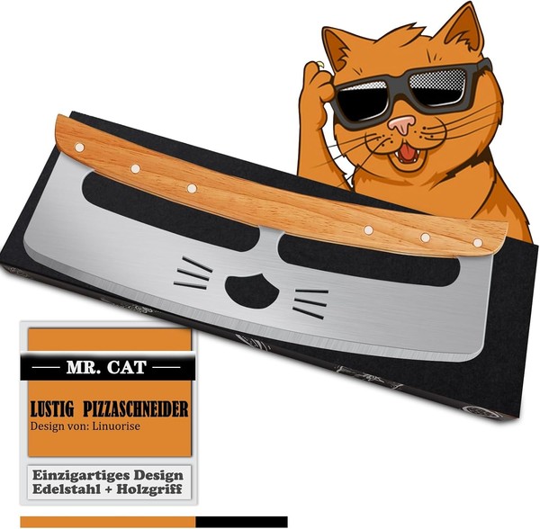 Pizzaschneider, Lustiger Pizzamesser,Mit Scharfer Edelstahlklinge Und-image