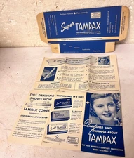 Vintage 1930s Super TAMPAX Tampon box w/instructions Women Health & Menstruation
