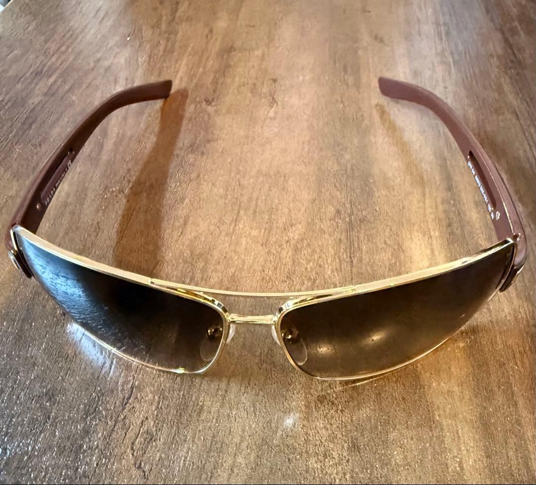 Prada SPR 63U ZVN-400 Cat-Eye Sunglasses Gold Tone Gradient Brown Made Italy PRADA Women main image 4