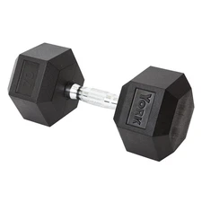 York Barbell Hex Dumbbell Set 70LB Rubber Coated Fixed Weight Dumbbells Pack 1
