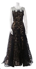 Oscar de la Renta Size 12 Black/Beige Gown