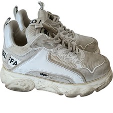 Buffalo Sneakers Low Top Women's UK 6 White Chunky Casual Wear Logo Preloved