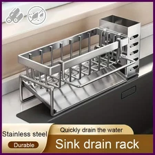 Sink Cleaning Tools Storage Rack Kitchen Multifunctional Stainless Steel