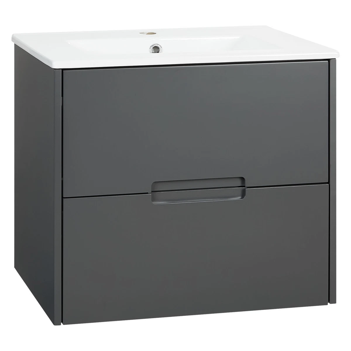 Badmöbel Set Waschbecken 60 cm Spiegel Waschtisch Grau Unterschrank Homestyle4u