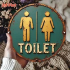 Vintage Toilet Sign Metal Sign Retro Tin Wall Decoration Restroom Rustic Plaque