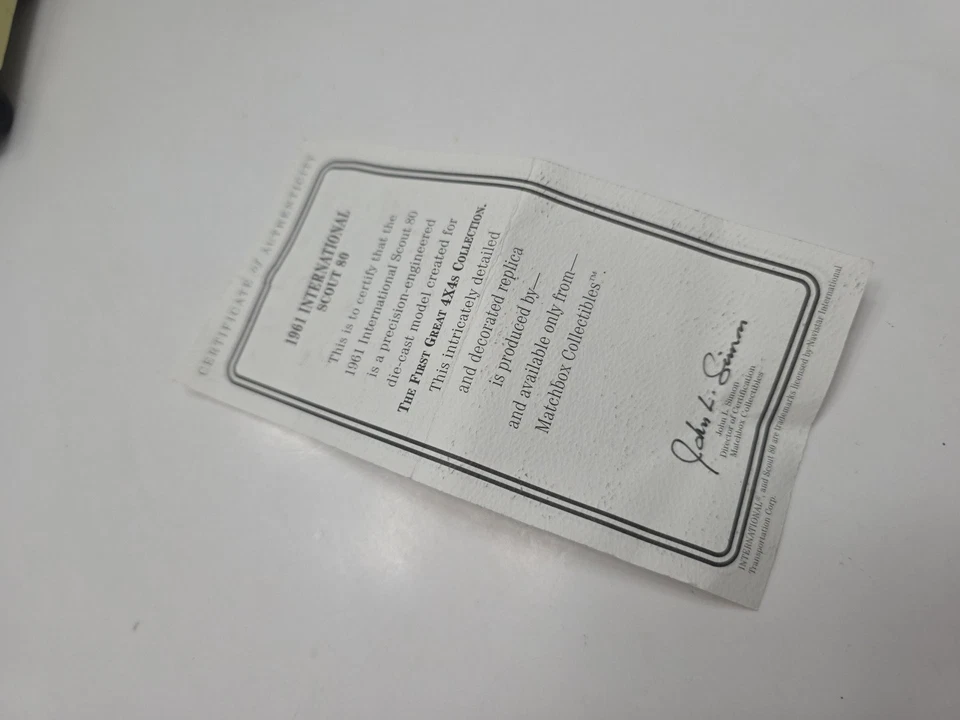 1998 MATCHBOX Models of Yesteryear '61 International Scout 80 4x4 NRMT No Box - Image 2 of 4