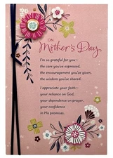 Mother’s Day Card For Mom Religious 3D Cutout Flowers/Ribbon DaySpring NEW