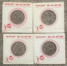 4 45rpm RECORD COMPANY SLEEVES - TOP RANK RECORDS - 1950's - NICE 