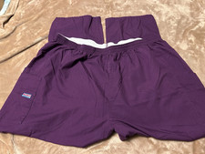 WOMEN'S CHEROKEE SCRUB PANTS SIZE 4XL COLOR PURPLE FAIR CONDITION SEAM WORN