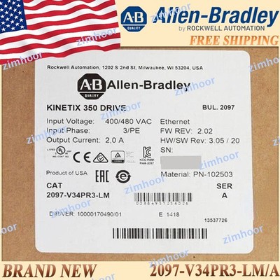 New Sealed AB 2097-V34PR3-LM/A Kinetix 350 1.0kW Servo Drive 2097 V34PR3 LM serA