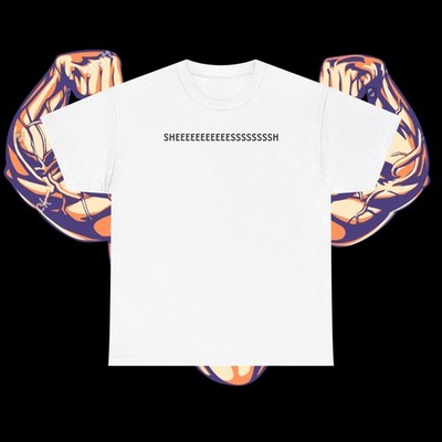 Sheesh Gym Tee | Minimal Text Mental Health Shirt, Satire, Based Gym Bro