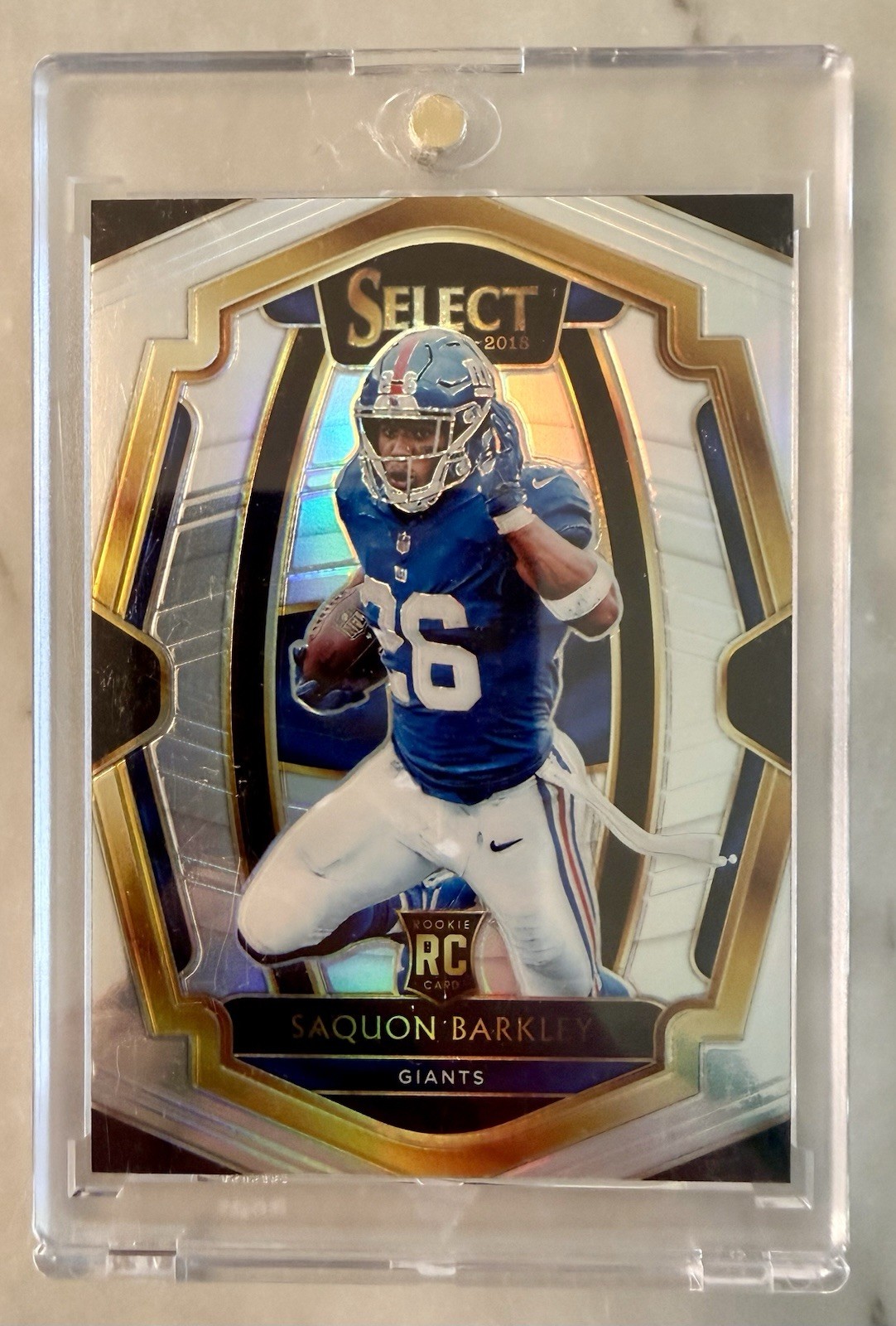 2018 Panini Select - Premier Level Saquon Barkley #105 Silver Prizm (RC)